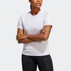 Adidas Own The Run Striped Logo Print Round Neck Short Sleeve T-Shirt Women Tops Light-Purple IC5192