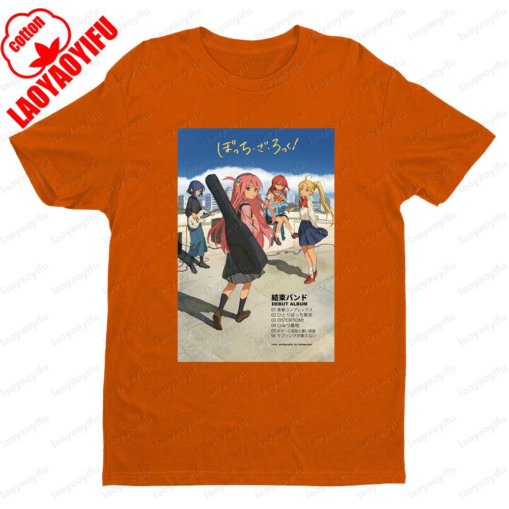 BOCCHI THE ROCK Theme Series Short Sleeve Men Women Universal Fashion Casual Crewneck Tshirt Summer Daily Life Cotton Tee Tops