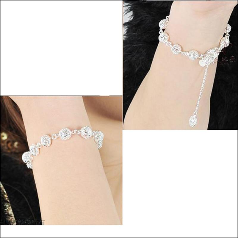 Fashion Balls Charms Bracelet Girls Beaded Bangle Jewelry AVE