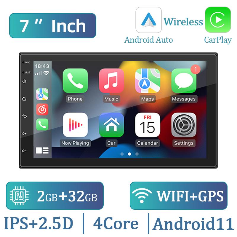 

Hippcron Carplay Android Auto 2 Din Car Radio Android 11 2+32G GPS Car Audio 7 /9 /10 WIFI BT IPS Автомобильный мультимедийный проигрыватель