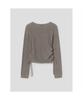 8SECONDS Side Shirred Strap V-Neck Pullover Brown