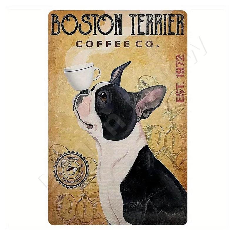 Dachshund Metal Tin Sign, Doberman Dog, Retro Art, Yorkie, Funny Pet Poster, Cafe, Kitchen, Home, Wall Decoration, Plaque Gif