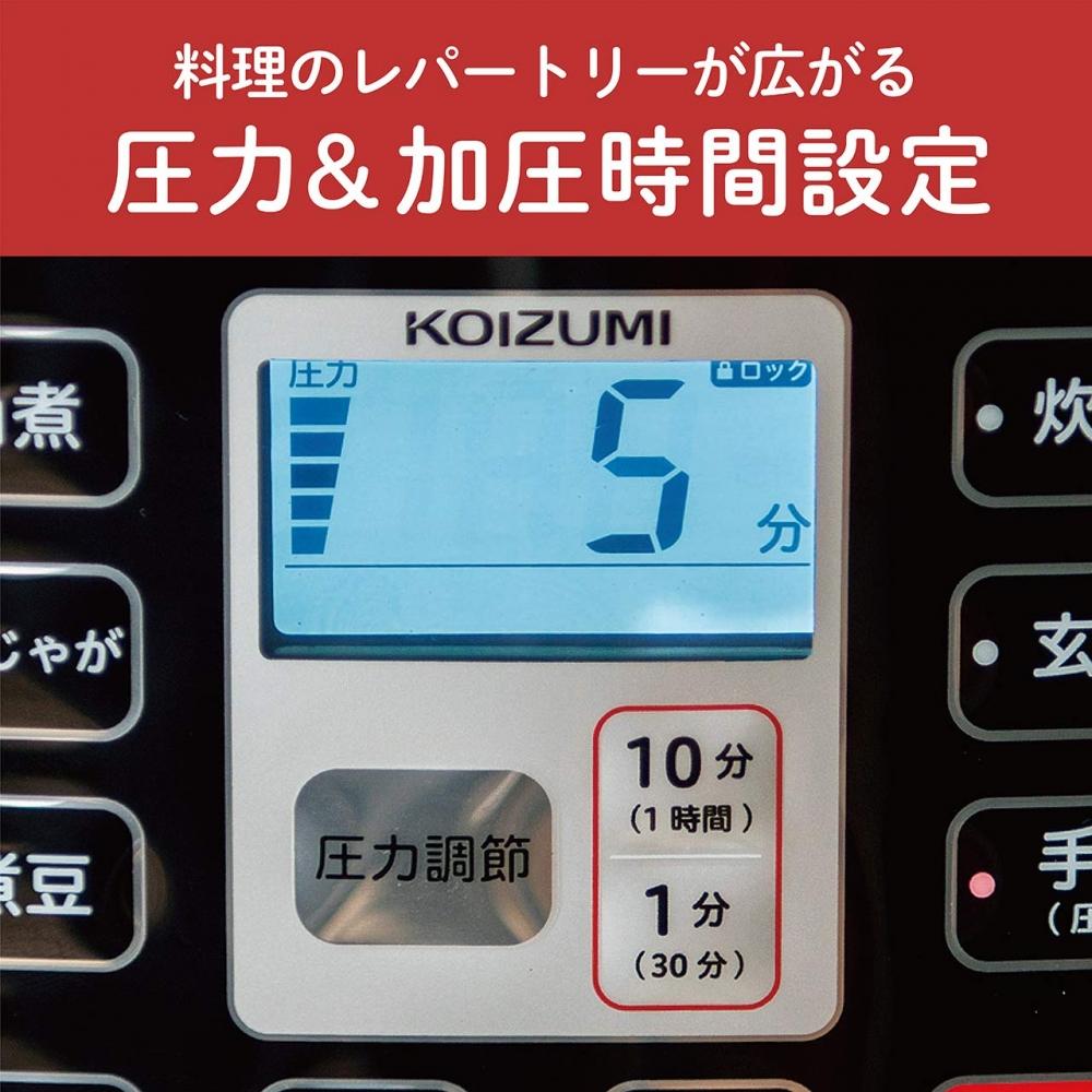 Koizumi Microcomputer Electric Pressure Cooker 1.6L 5 Types Automatic Menu One Touch 51 Items Recipe Book Included Red KSC-3501R