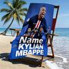 Personalisierbares Strandtuch mit Kylian Mbappe Aufdruck und individuellem Namen, für Reise Camping Strandparty Heimdekoration, Geburtstagsgeschenk für Familie & Freunde