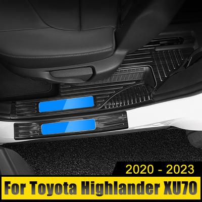 Accessoires de Voiture Pour Toyota Highlander XU70 Kluger 2020-2022 2023 Acier Inoxydable Seuil de Porte Plaque d'Usure Pédales Protection Couverture Garniture Autocollant