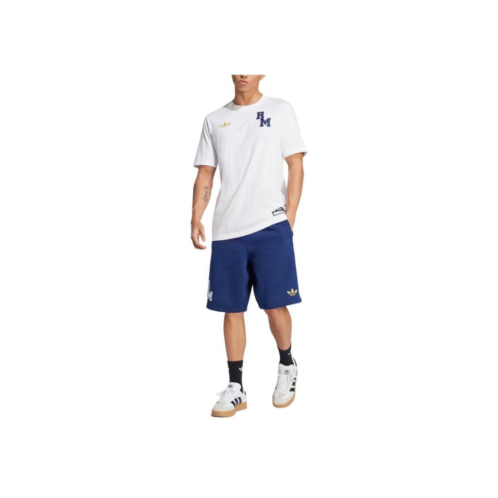 adidas Originale Vrct FW24 Real Madrid Rundhalsstrick Bequemes Kurzarm-T-Shirt Herren Tops Weiß JL6116