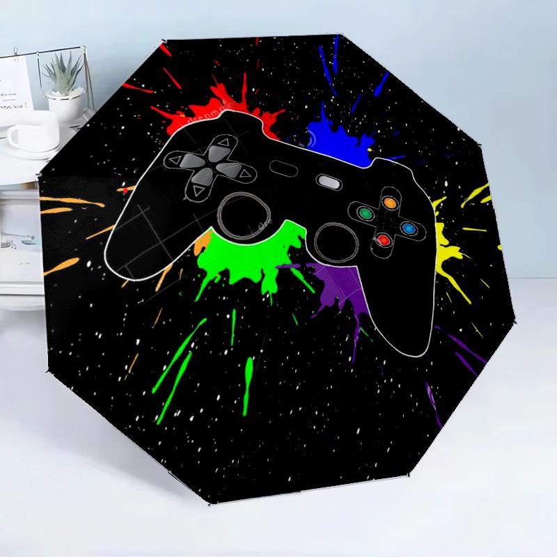Energetic Gaming Controller 8-Frame for Travel, Camping, Casual Lightweight Portable Umbrella, Essential for Every Family Holidays Birthday Gift