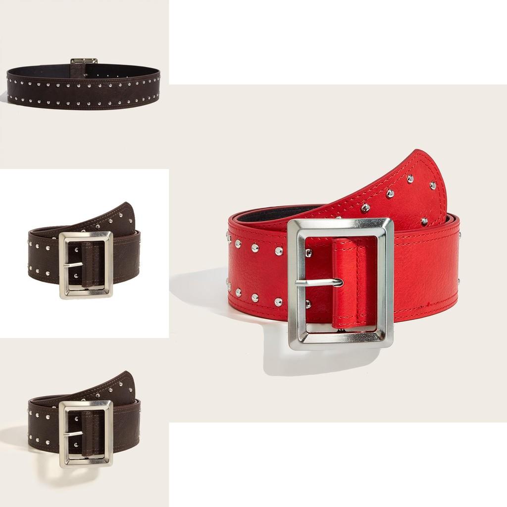 Punk Rock Style Belt With Alloy Snap Button And Leather Look For Youth And Teen Fashion