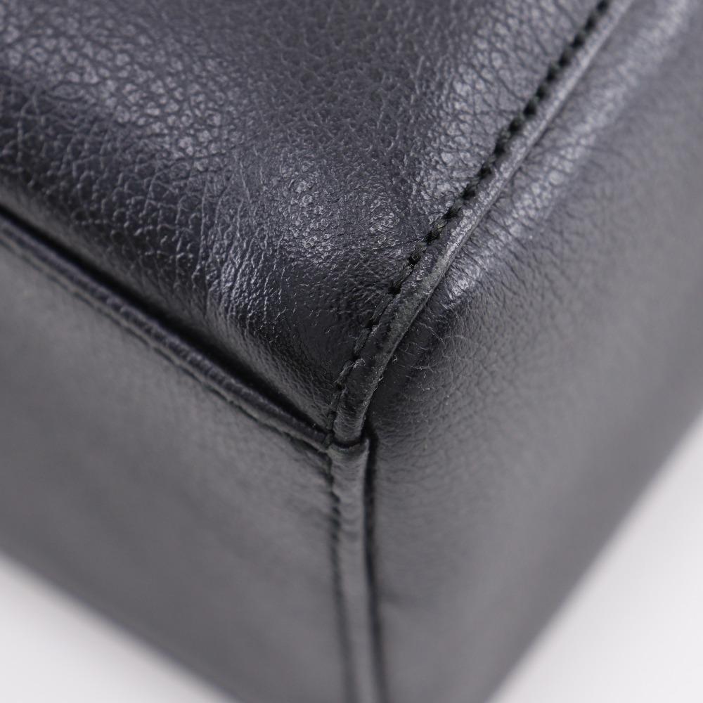 BURBERRY Shibo leather Handbag Nova Check black leather Women Used