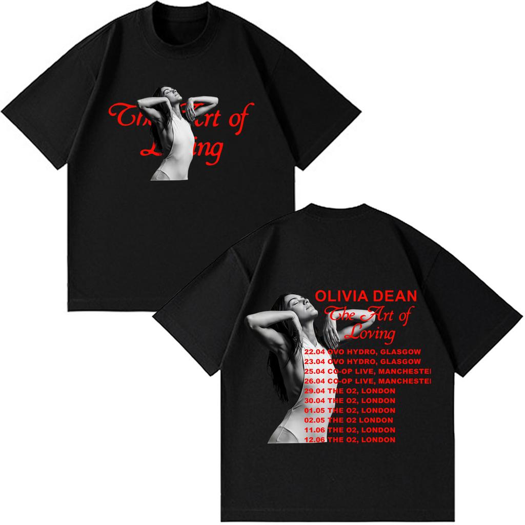 Olivia Dean Art Of Loving Tour 2026 Graphic T Shirt Unisex Unisex Fashion Tshirt Shortsleeved Loose Casual Cotton Hiphop Tshirts
