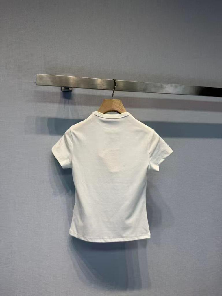 Nanyou Women's Slim Fit Cotton T-shirt with Embroidered Logo