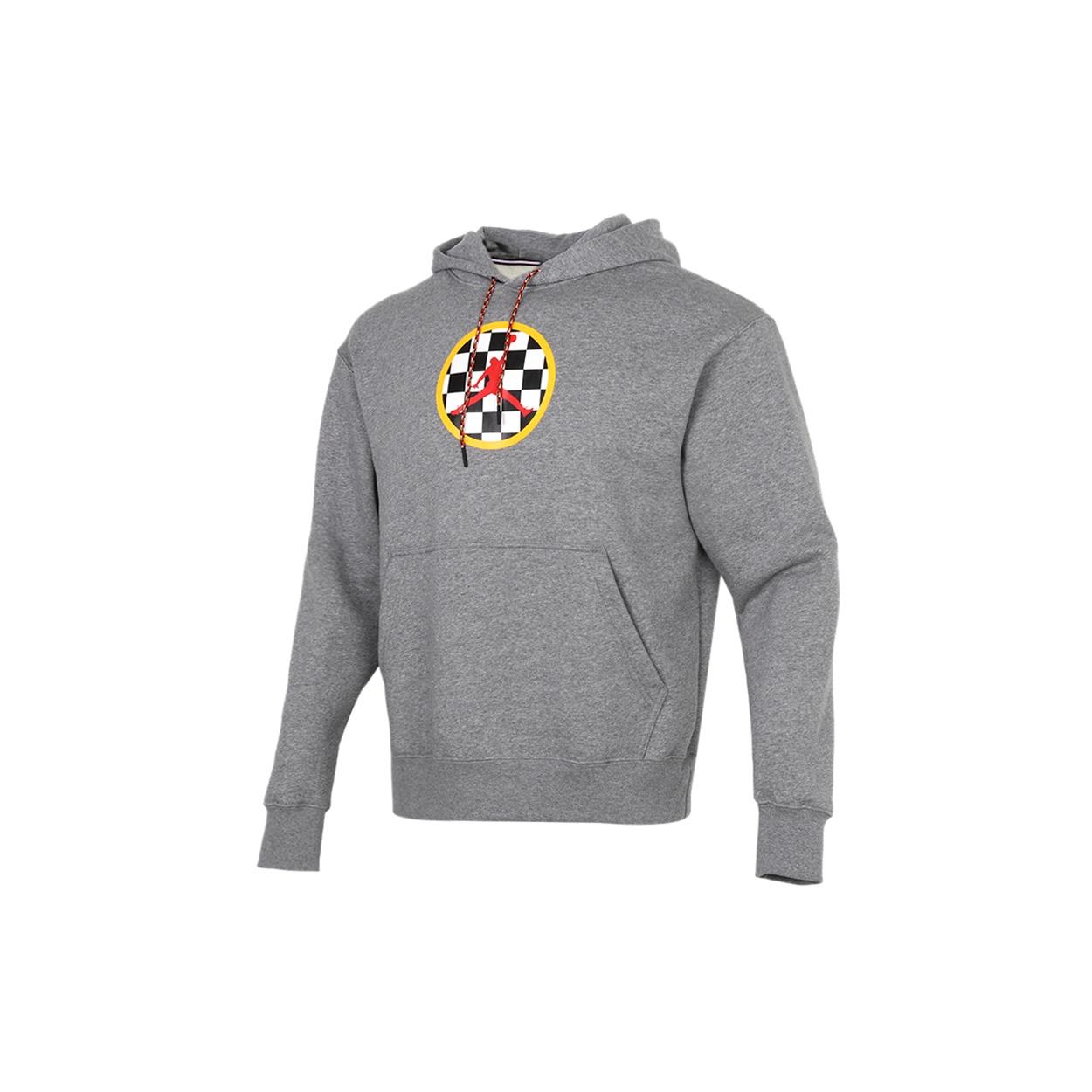 Men s Air Jordan Sport DNA Logo Printing Fleece Pullover Gray CV2785-091 S