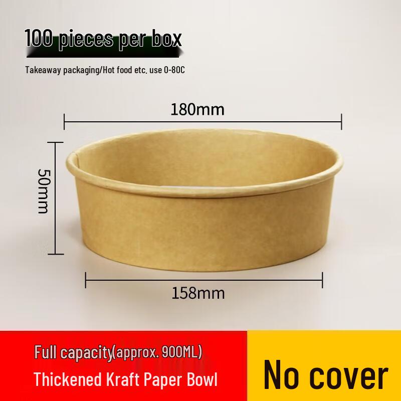 

JINGRX Kraft Paper Disposable Round Bowls