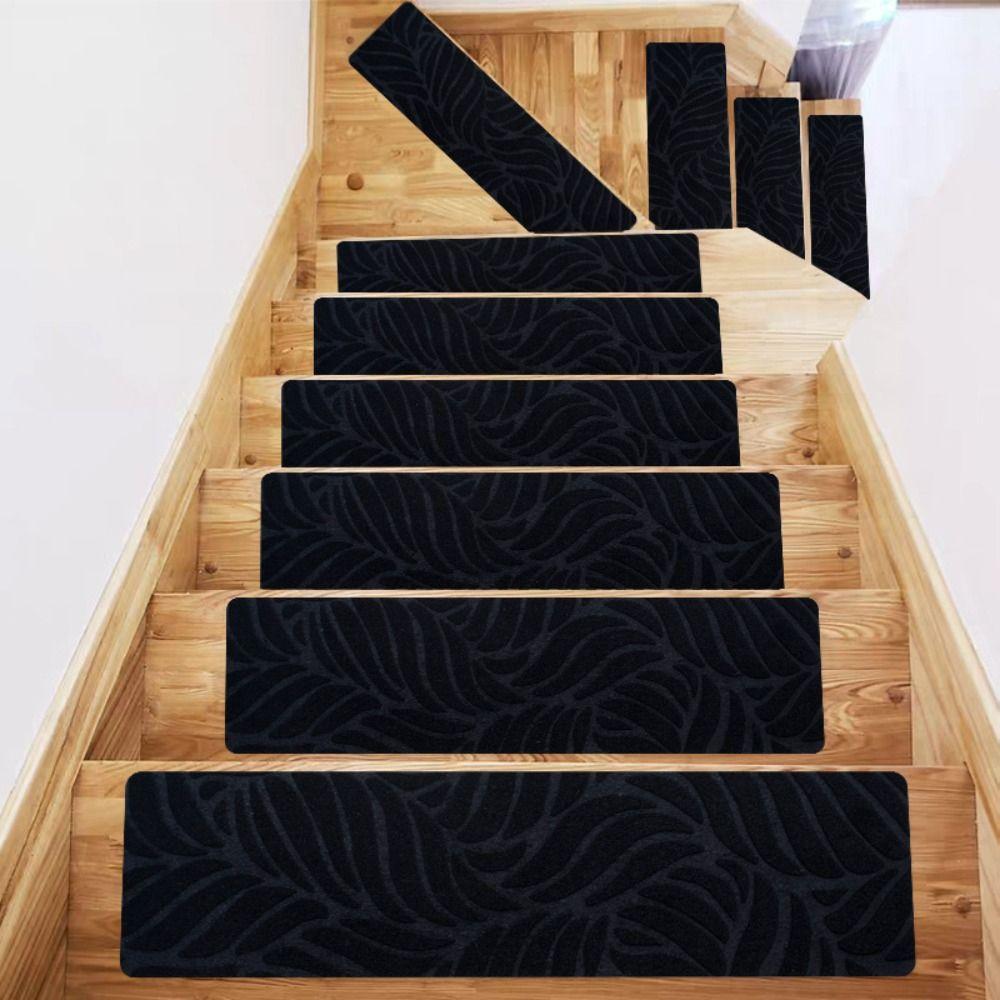 TPR Stair Treads Carpets 76x20cm Brushed Embossed Carpet Indoor Stepping Mat  for Kids Elder