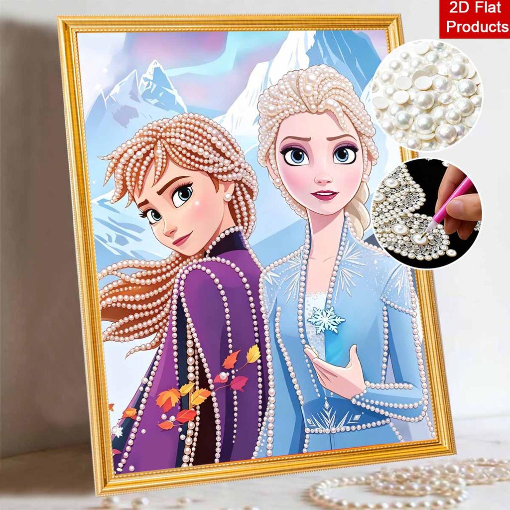 Disney Pearl Painting Frozen Princess Handmade DIY Pearl Gem Painting Pictures Crafts Special Shape Home Wall Decoration