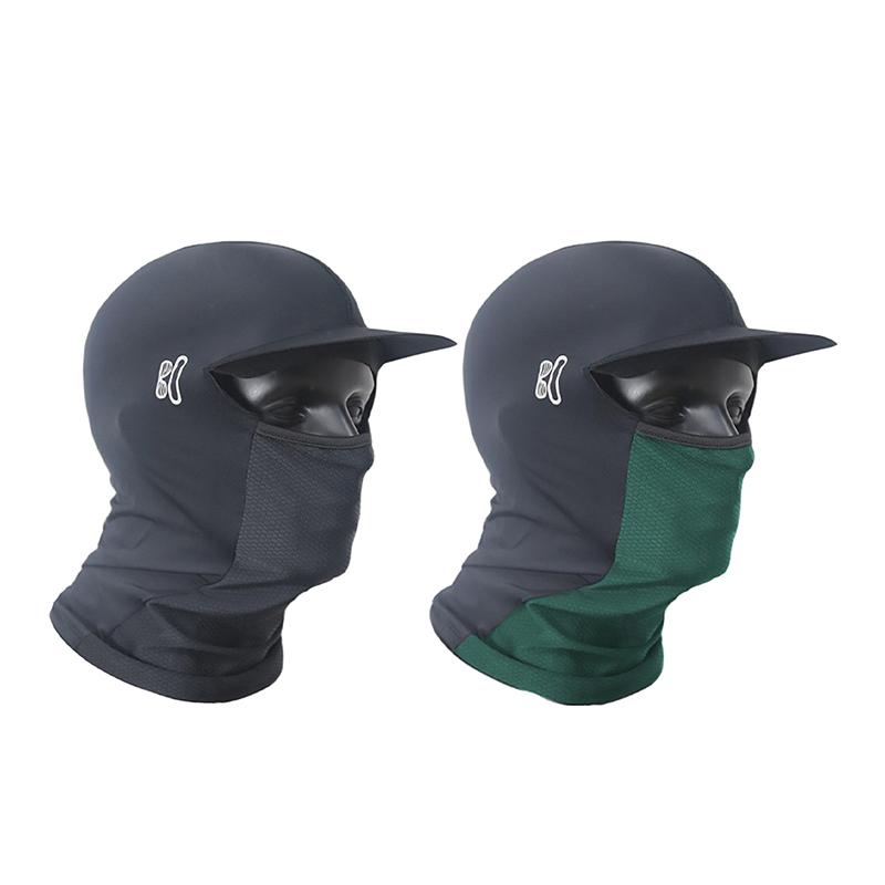 

Summer Ice Silk Cap Breathable Elastic Anti-Uv Balaclava With Brim Cycling Running Helmet Liner Hat Sun Protection Head Covering чорний