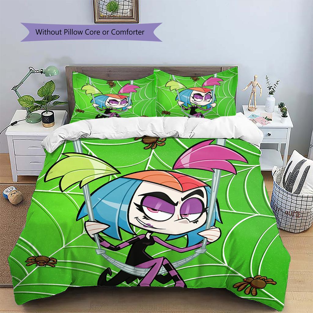 Little Bug Girl  Pattern Bedding Quilt Set  Home Decoration  Gift (1 * duvet cover + 2 * pillowcase  without core)