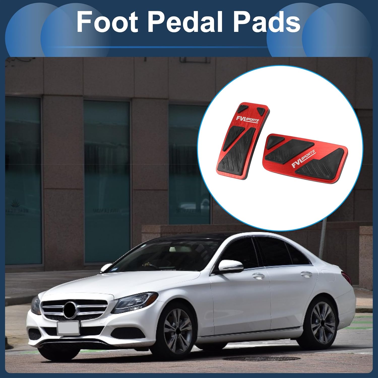 1 Set Automatic Foot Pedal Pads Foot Accelerator Pedal Covers for Ford for Ranger 2024 Aluminum Alloy Red