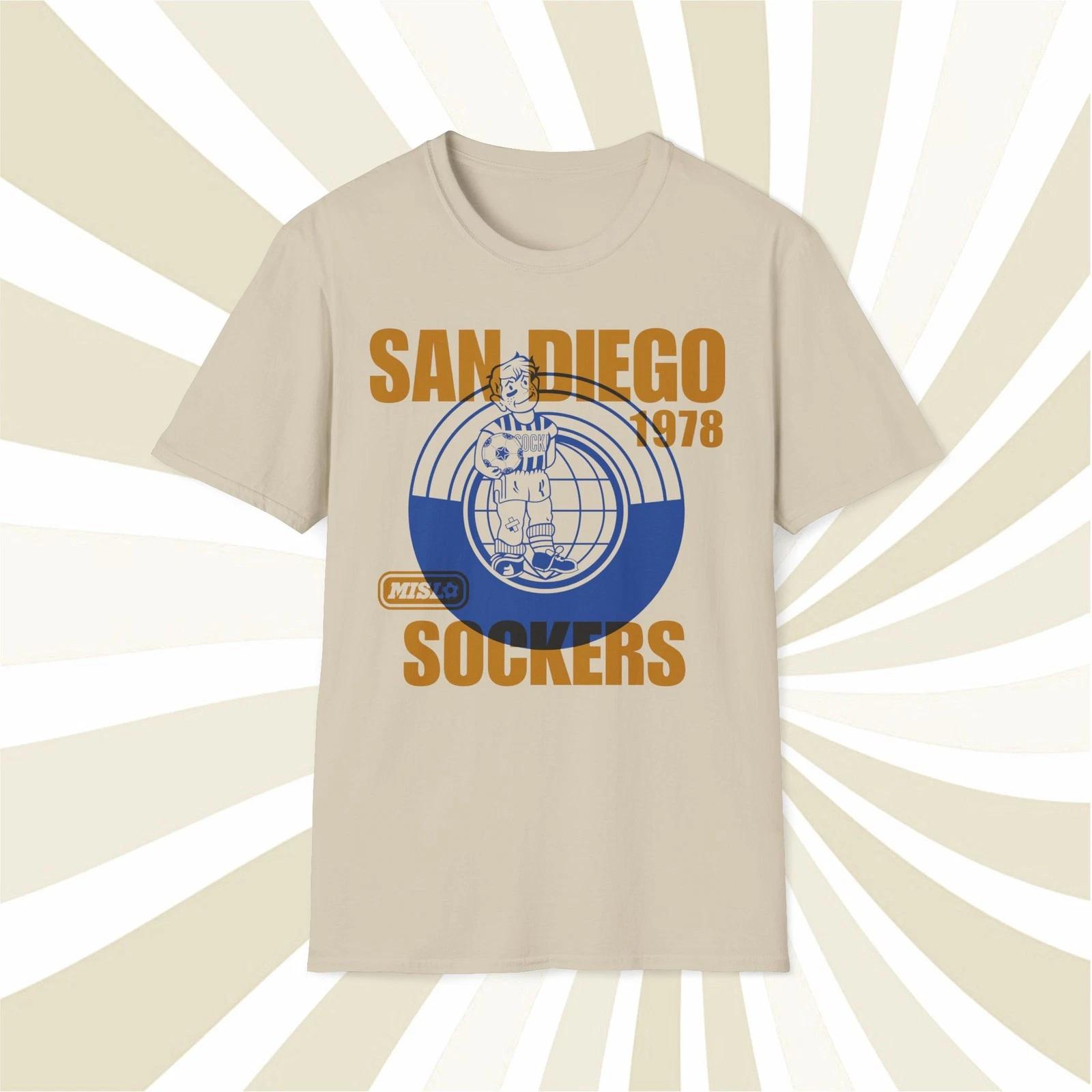 Men s and Women s T-shirts San Diego Sockers 1978 MISL Vintage Offset Printed Soccer T-Shirt L