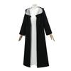 Fantasy Anime Elf Mage Cosplay Costume Black Dress with White Cape New Anime Series Inspired Outfit for Women