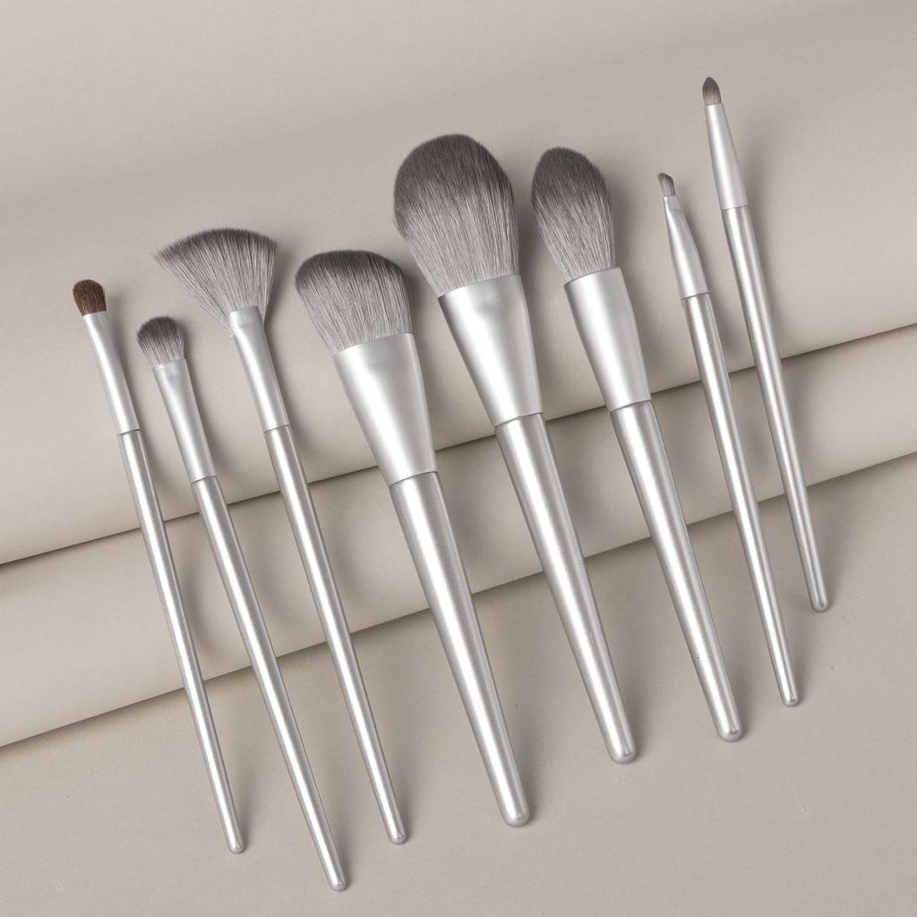 Real Horse Hair Professional Custom LOGO 8pcs Makeup Brushes Set Makeup Brush Set with Pu Leather Holder case