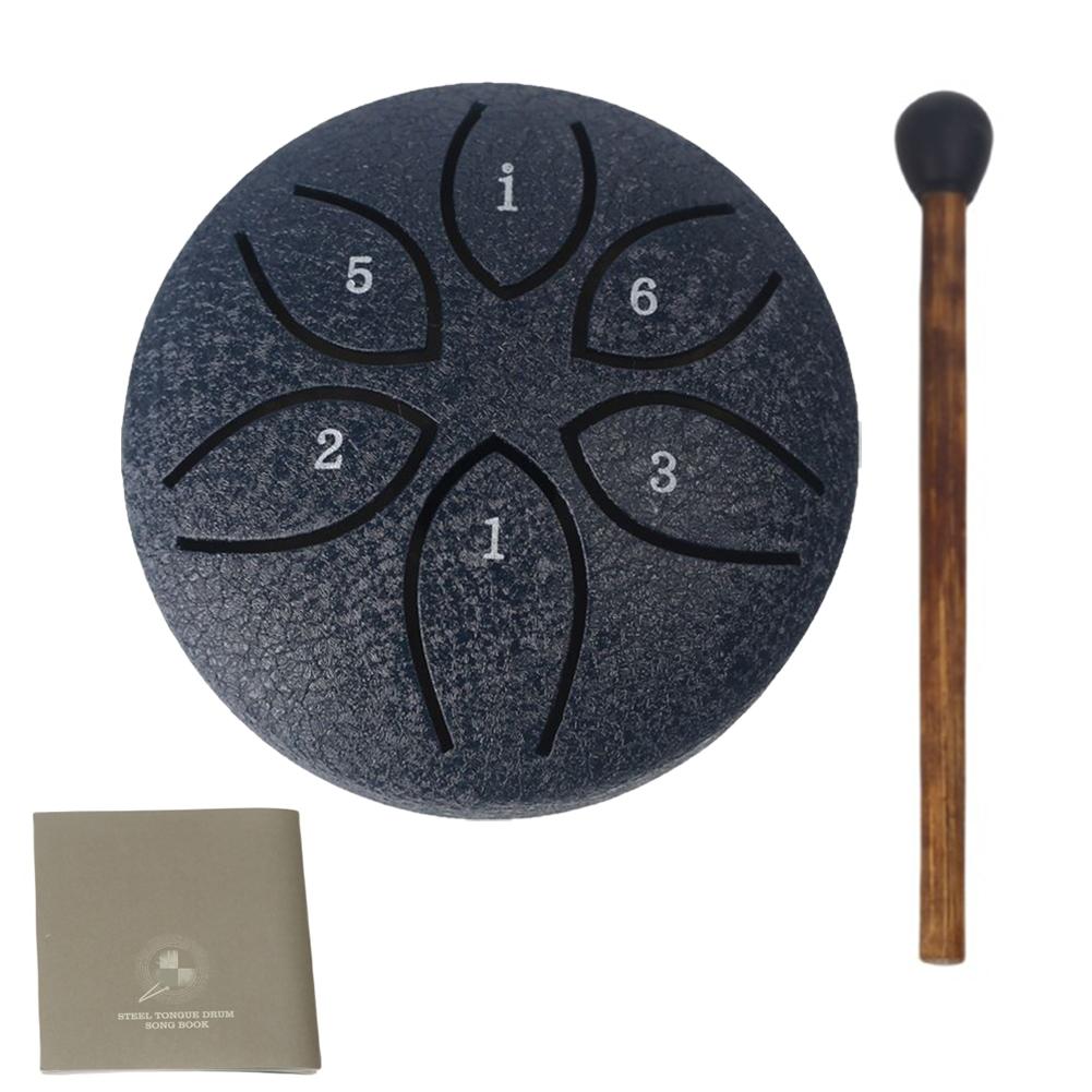 3 Inch 6 Notes Steel Tongue Drum with Drum Mallet Hand Pan Drum Sound Healing Instruments for Yoga Meditation Unique Gift