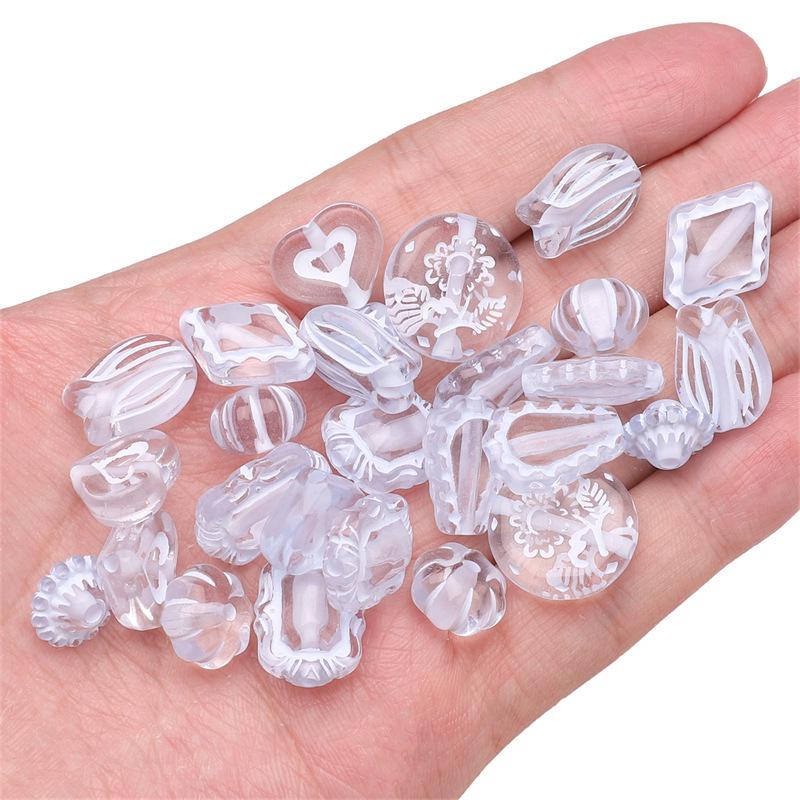 Acrylic Transparent Mixed Beads for DIY Jewelry: Phone Chains, Bracelets, Pendants, and Accessories.