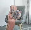 Marokkanische Damast Kissenhülle Marineblau Terrakotta Blumendruck Ethnisch Bohème Kissenhülle für Sofa Bett Couch Rustikale Wohnkultur