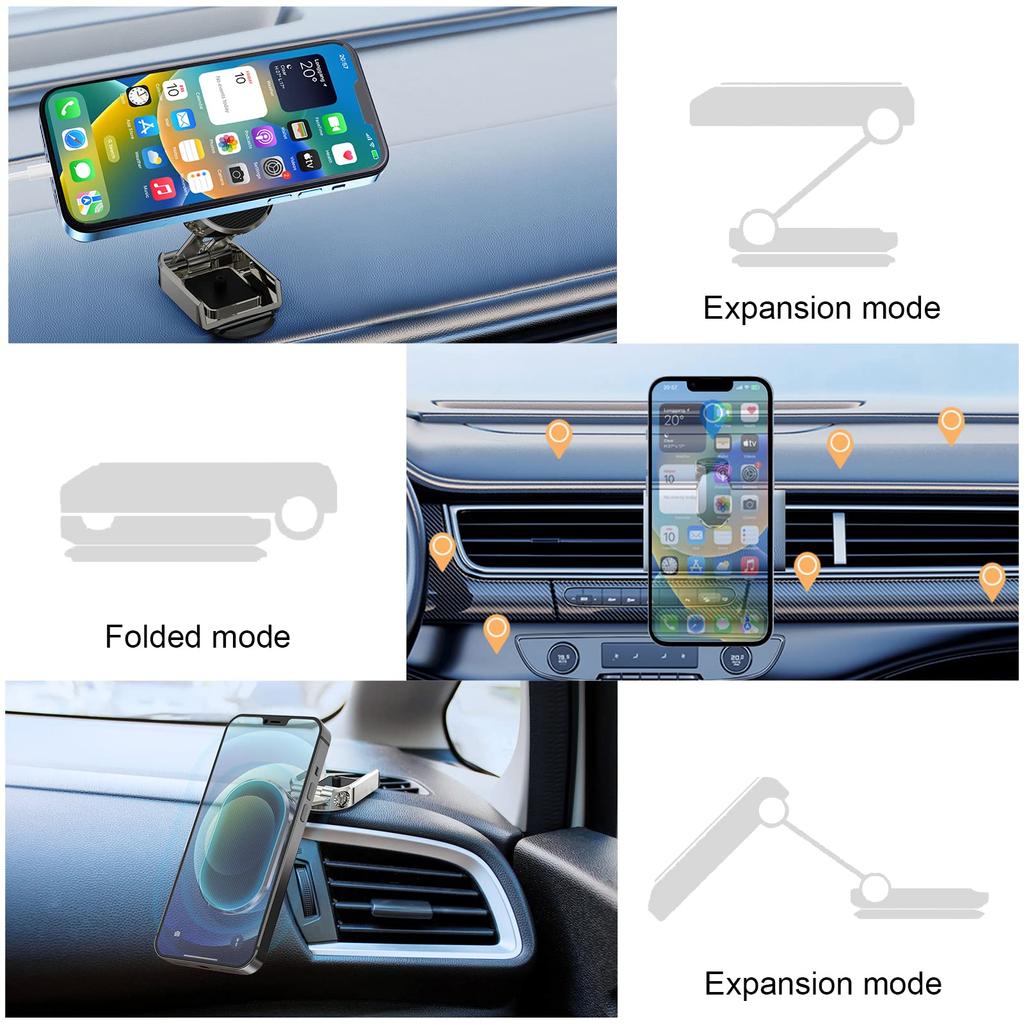 Metall Magnetische Auto Handy Halter Klapp Magnet Handy Ständer in Auto GPS Unterstützung Für iPhone Xiaomi 360 ° Drehbare Moun