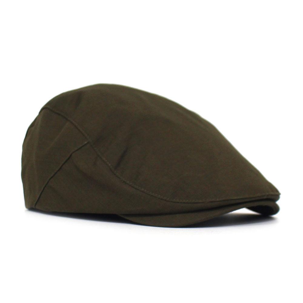 Solid-colour flat-brim cap Forward-facing cap Beret Cotton casual cap Casual cap for men and women