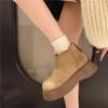 European Station 2025 Winter New Kapibara Frosted Leather Thickened Snow Cotton Boots Bread Shoes Small Women's Shoes