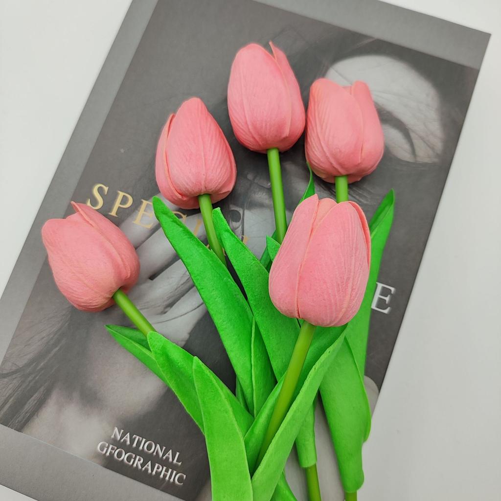 Simulated Tulip Home Decoration PU Feel, Simulated Flowers, Fake Flowers, Flower Arrangement for Landscaping