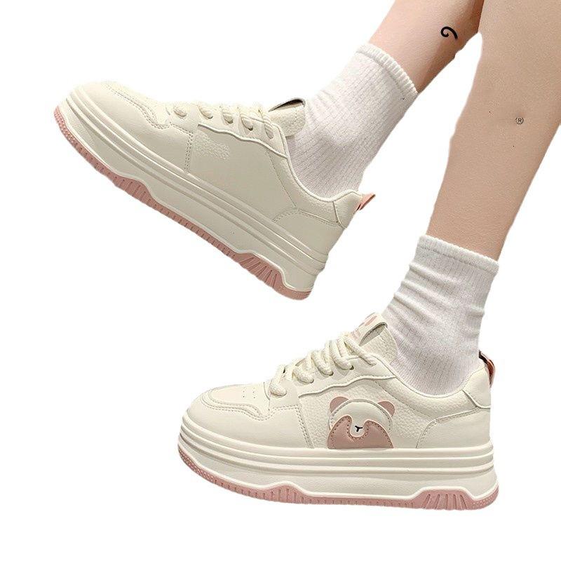 Platform White Shoes Women's Platform 2025 Black and White New Popular Panda Color Matching Versatile Sports Heightening Casual Board Shoes