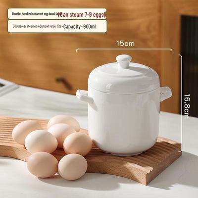 Mod Lanca Japanese Ceramic Large Double-Eared Steamed Egg Bowl, Entwined Lotus
