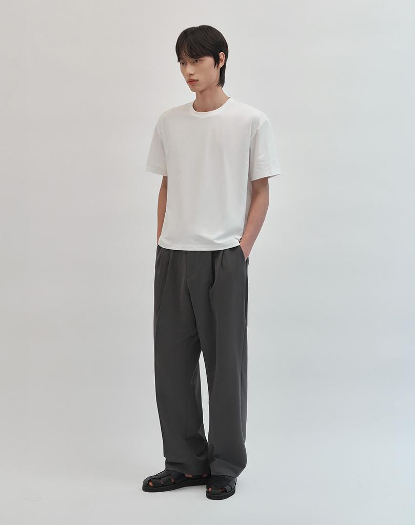 WORK ON BODY OFF [Summer] Mitis Semi-Wide Banding Slacks [Gray]