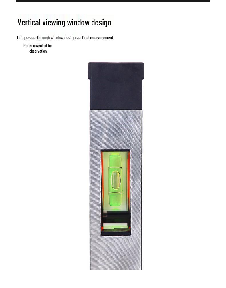High Precision Mini Spirit Level with Strong Magnet, Multifunctional Aluminum Alloy Ruler