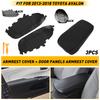 3PCS Black Leather Armrest Cover Set for Toyota Avalon 2013-2018 Skin for Center Console Lid & Front Door Panels Anti-Scratch