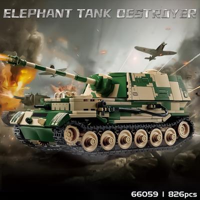 Kinderpuzzle Montage Spielzeug Bausteine Zug Waffen gepanzertes Fahrzeug Serie TOG Maus-Typ Schwerer Panzer Modell