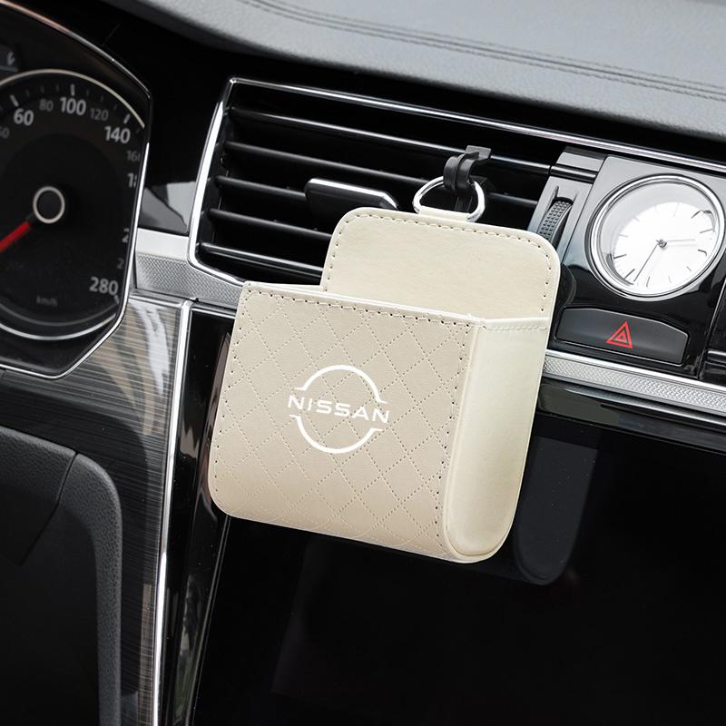 Car Interior Air Vent Storage Box Lipstick Card Sundries Bag For Nissan Sylphy N7 Teana Qashqai Note J10 J11 J31 Navara Juke GTR