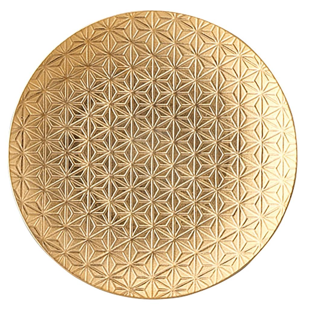 Yamaka Shoten "ODA POTTERY Kissho" Small Plate, Diameter 12 X 1.5cm, Japanese Pattern, Mino Ware, Made In Japan, Hemp Leaf Design, Gold, YMK171-333