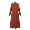 Elegant Solid Color Maxi Dress for Muslim Women – Long Sleeve, Casual & Comfortable