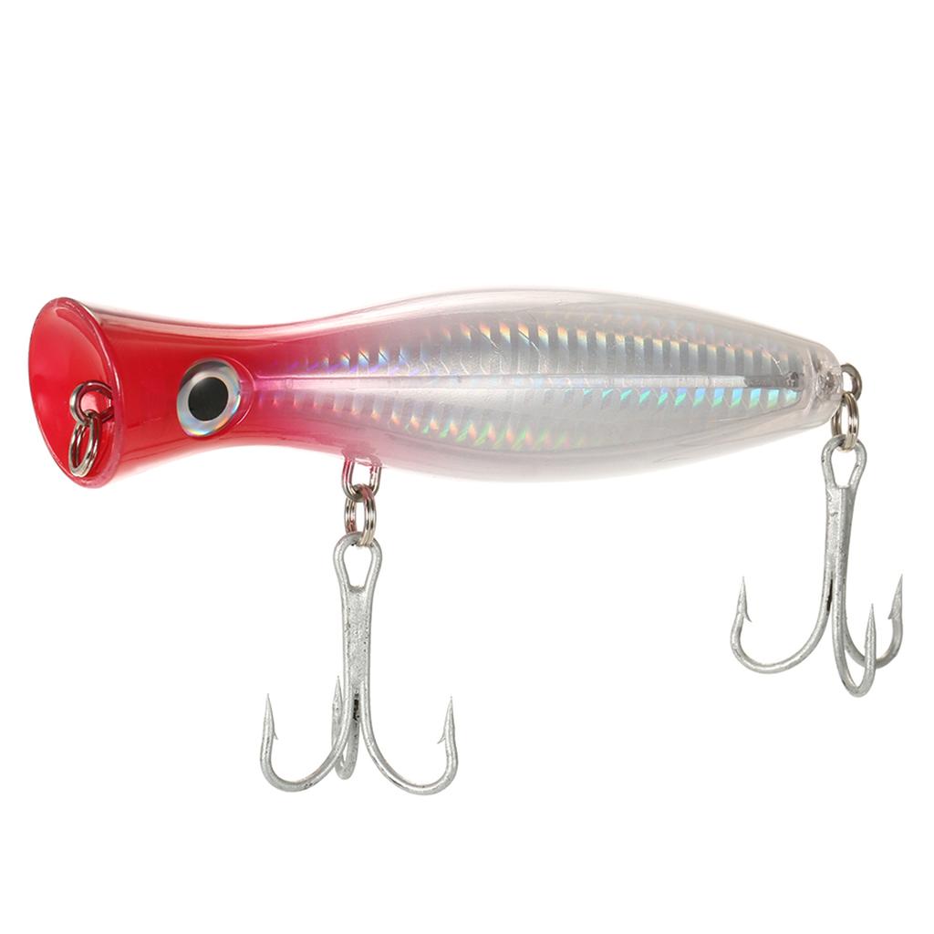 12cm / 45g Large Popper Lure Artificial Seal Lure 3D Eyes Hard Popper Fishing Lure with Hooks and Ring for Saltwater Freshwater