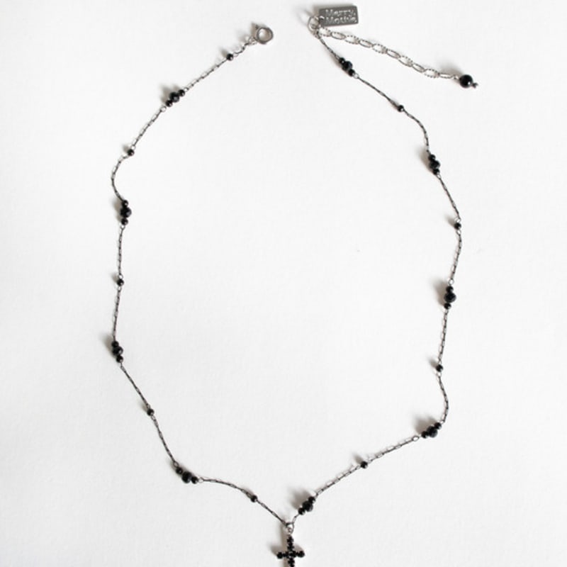 MERRYMOTIVE Black Cross Romantic Chain Necklace