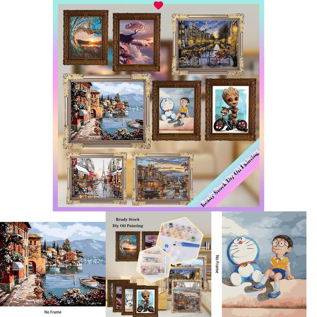 Çocuklar ve Yetişkinler İçin Eko-dostu Akrilik Boyalarla Zarif Kendin Yap Sayılarla Boyama Kiti