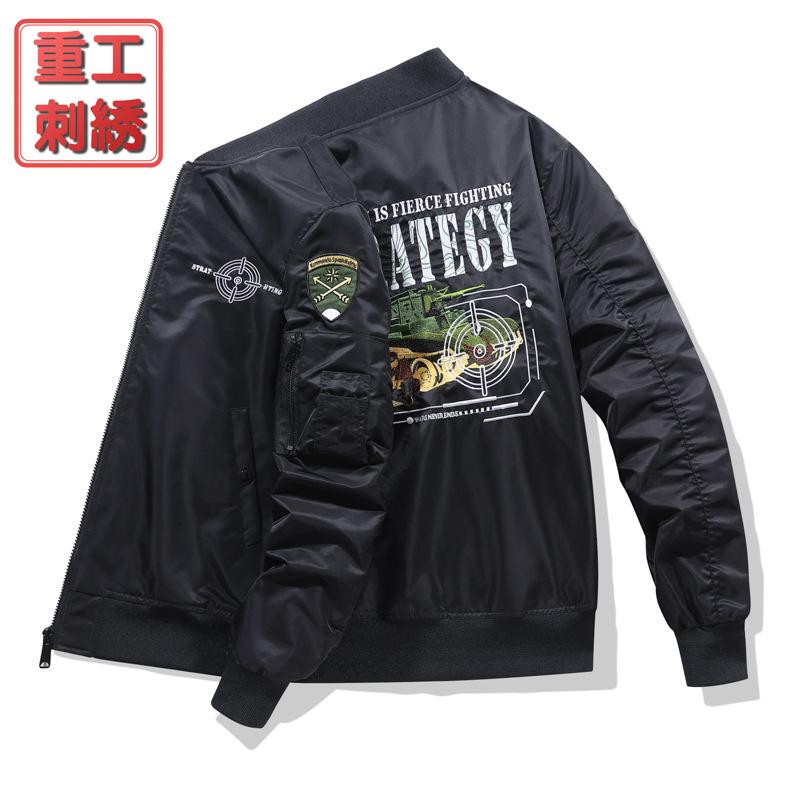 

Air Force MA1 Pilot Jacket Men s Heavy Industry Embroidered Tank Baseball Work Trendy XL