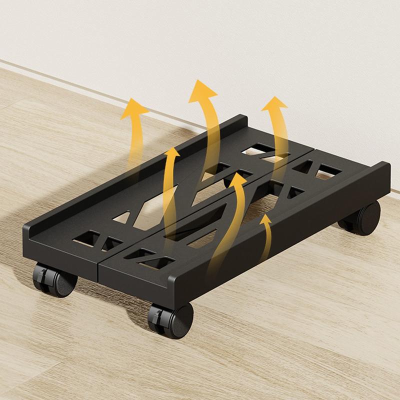 Under Desk Holder Adjustable Mobile Cpu Stand Ventilated Computer Tower Stand Pc Tower Stand