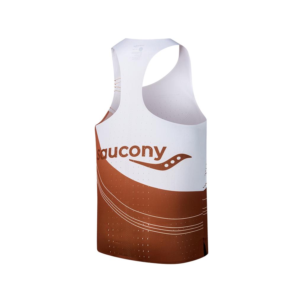 SAUCONY Running Training Series Comfortable Round Neck Sleeveless Tank Top Men Tops Gingerbread-Orange-Gradient-Print SA2259TK03T-PR217