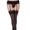 Sexy Ultra Thin Double Layer Lace Transparent Garter Belt Set