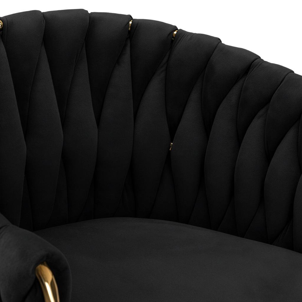 Cofton Gold Black Velvet Bar Stool
