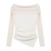 Off Schulter Sexy Zwei Stücke Set Frauen Solide Plissee Tops T-shirt + Mini Kuchen Röcke Damen Koreanische Mode Fee chic Party Anzüge 2024